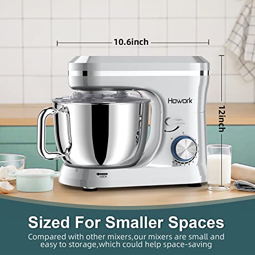 HOWORK Electric Stand Mixer 6.5QT Stainless Steel Bowl, Blue P383969