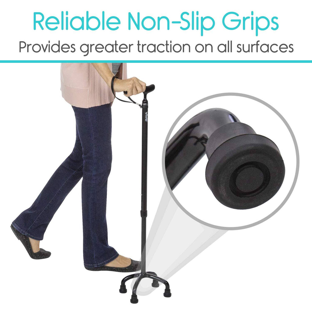 Vive Carbon Fiber Quad Cane - Lightweight Walking Stick W153