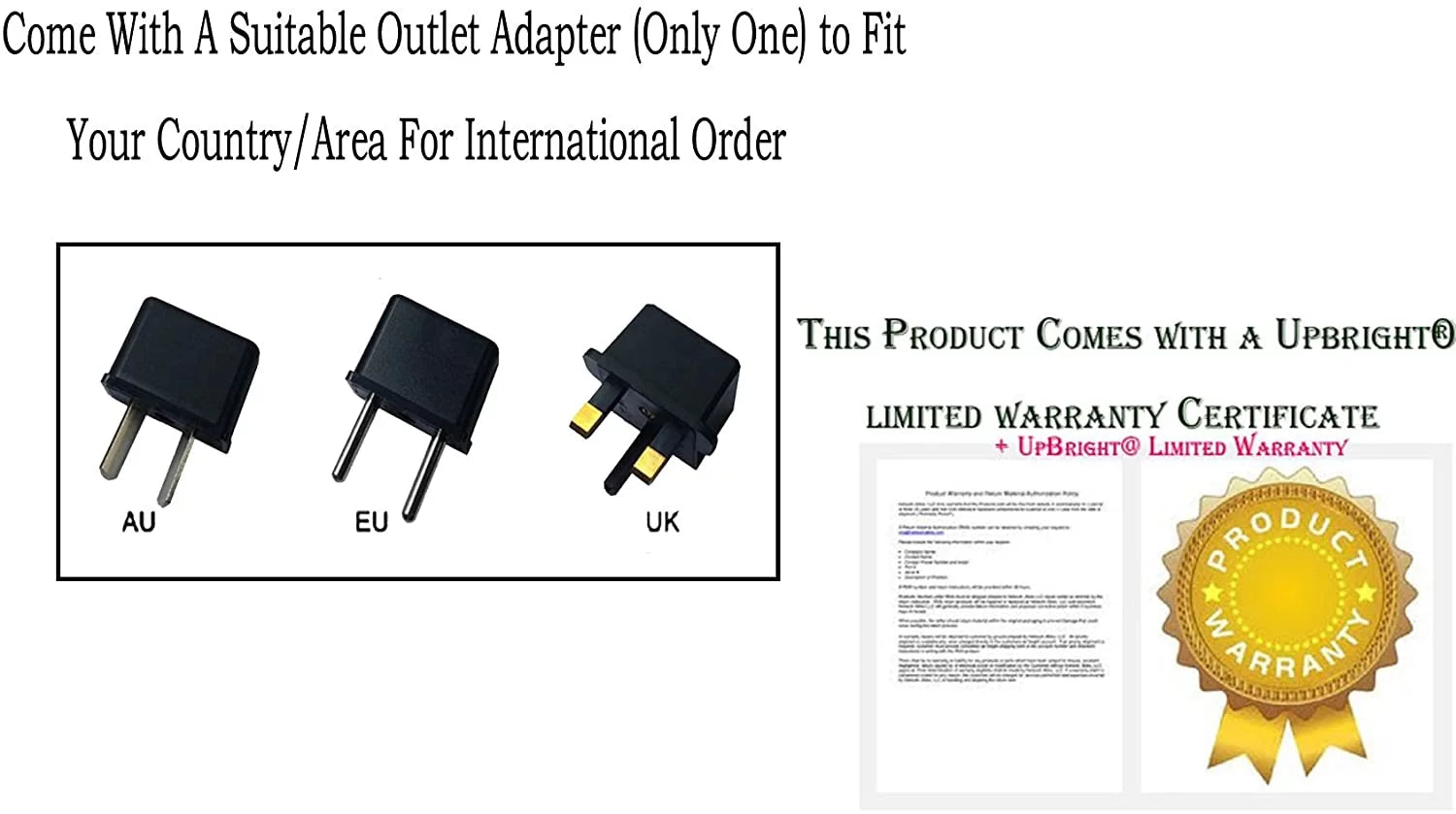 UPBRIGHT AC/DC Adapter for CUI INC 3A-501DN12 3A-5010N12 DTS120420UTC-P5P-SZ U959379