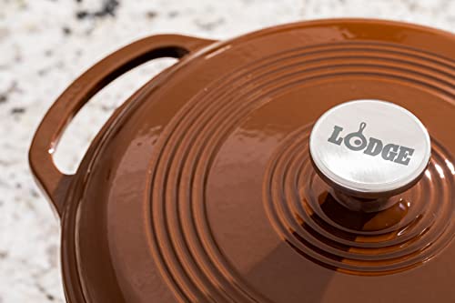 Lodge 6 Quart Enameled Cast Iron Dutch Oven with Lid, Indigo A835868