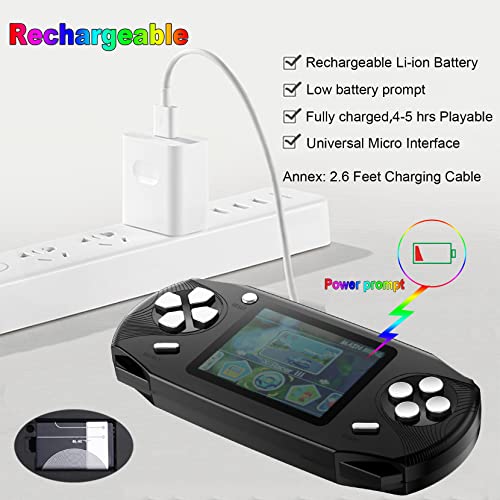 16 Bit Handheld Retro Video Game Player with 3.0'' Screen, Yellow K879