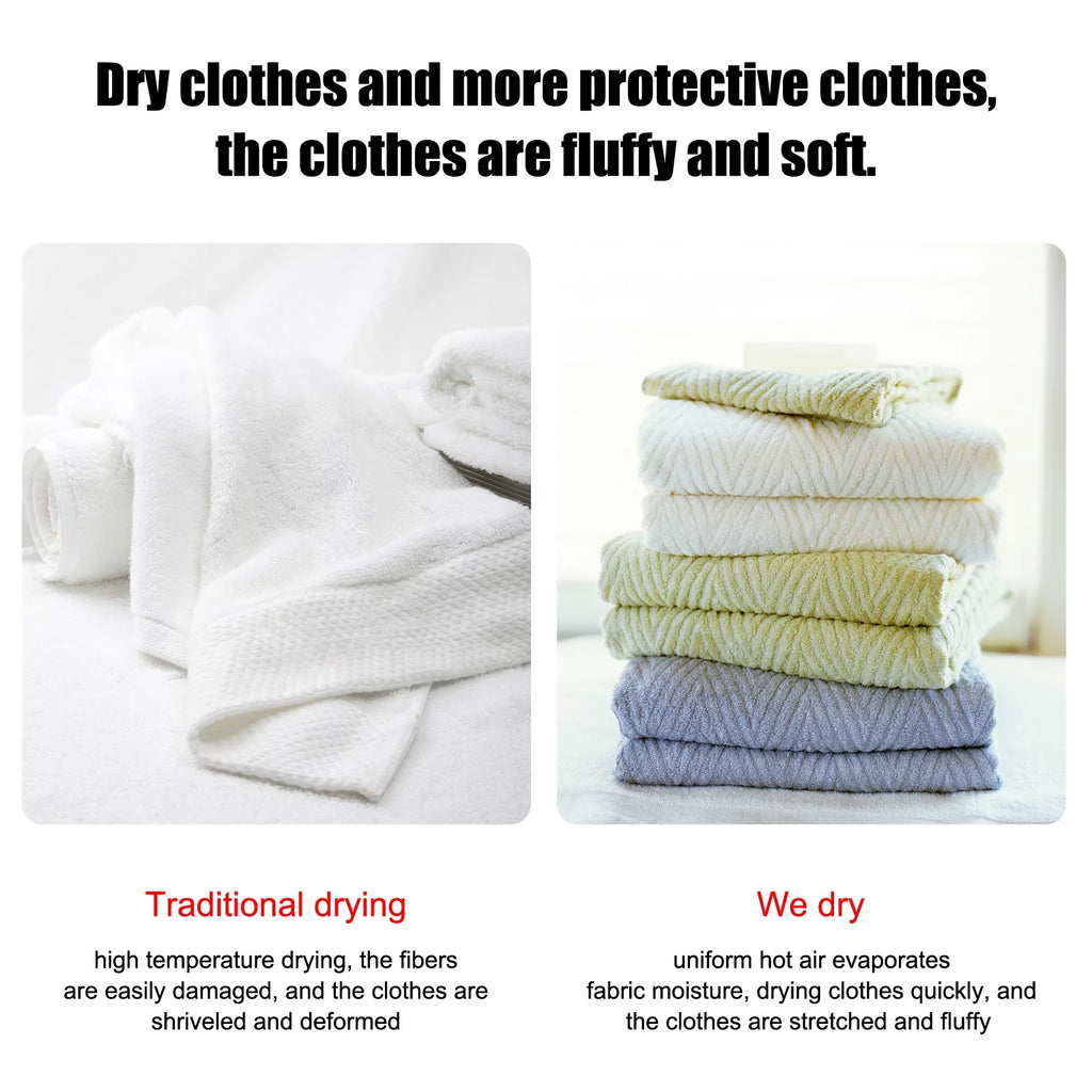 iRerts Portable Clothes Dryer 850W Compact Electric Dryer with Stainless Steel Tub, White Q355997