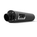 HMF Racing Gray Performance Slip on Exhaust for Polaris Outlaw 450/525: SRA 08-10 End Cap- Turn-Down-Black
