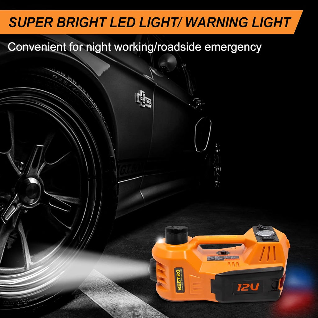 BEETRO 3 in 1 Electric Hydraulic Car Jack with Tire Inflator, 5T, 12V Y12741