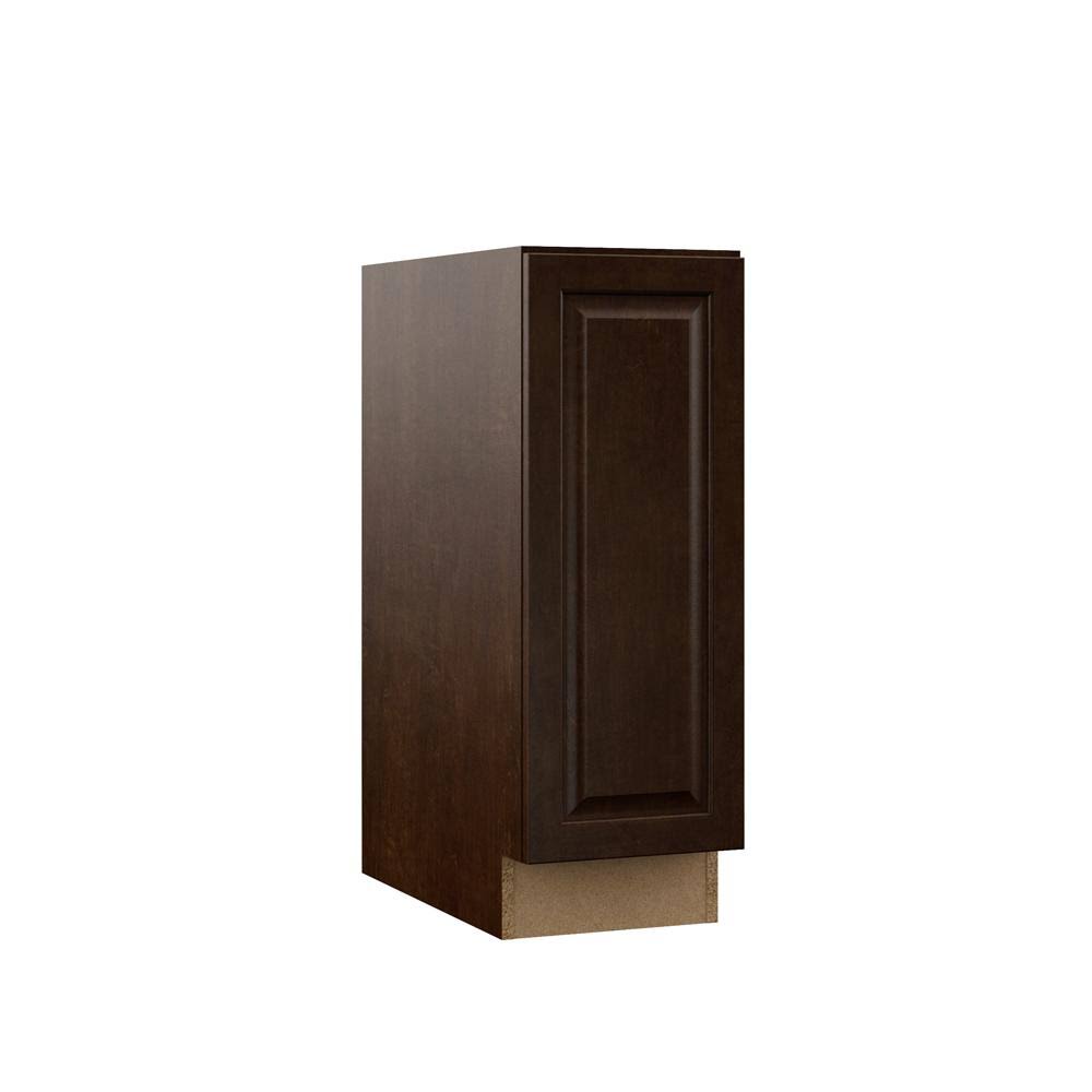 Hampton Bay Designer Series Gretna Assembled 12x34.5x23.75 in. Full Height Door Base Kitchen Cabinet in Espresso, Brown