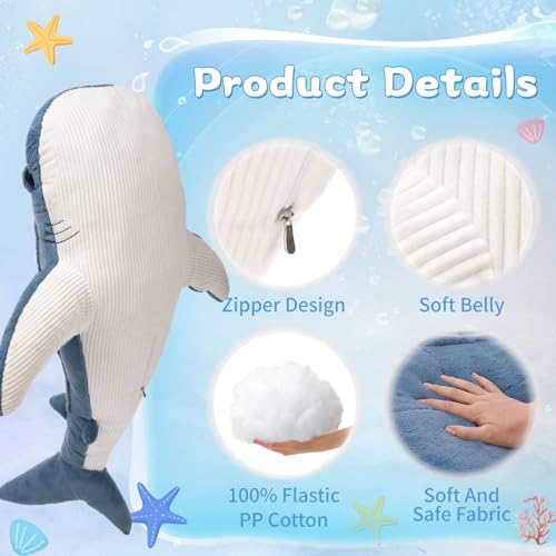 Tezituor 51 inch Giant Whale Shark Stuffed Animal Plush Pillow M152089