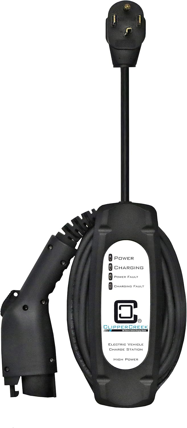 ClipperCreek EV Charging Station, Level 2, LCS-30P, NEMA 14-30 Plug, 24A,Safety Certified, Made in America, Energy Star Certified