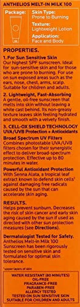 La Roche-Posay Anthelios Melt-in Milk Sunscreen SPF 100 3oz Y729