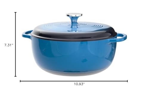 Lodge 6 Quart Enameled Cast Iron Dutch Oven with Lid, Indigo A835868