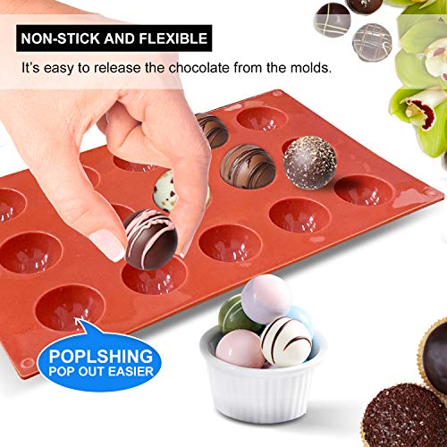 Silicone Mold for Baking, Half Sphere Chocolate Cake Jelly Mold (2 Packs) L40364