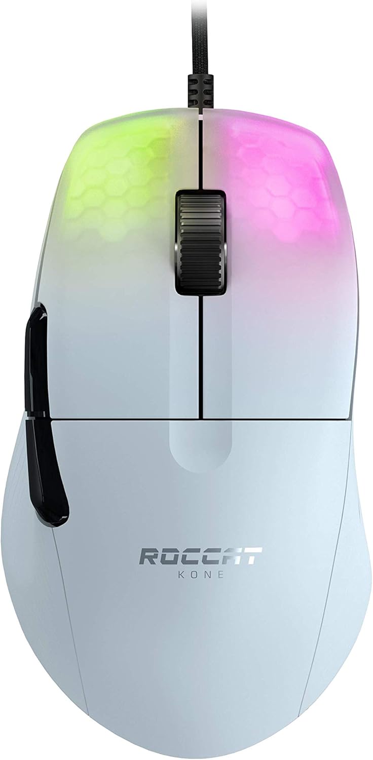 ROCCAT Kone Pro PC Gaming Mouse, Lightweight Ergonomic, White, Pack of 2 R289
