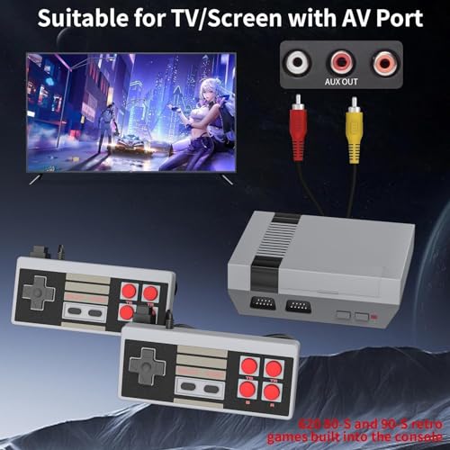 Biloxi 620 Retro Game Console, 8-Bit Mini Console with 620 Games and 2 Controllers Y17136