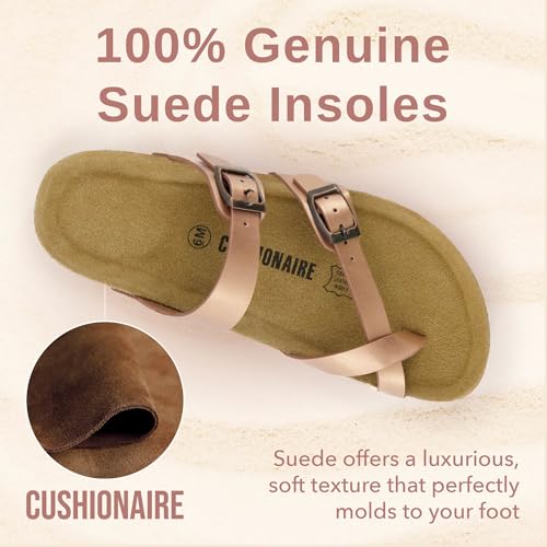 CUSHIONAIRE Women's Luna Cork Footbed Sandal I795