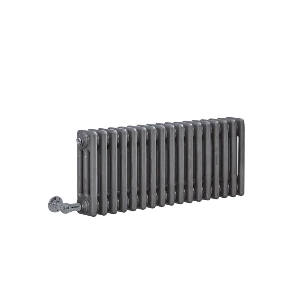 Regent Electric Raw Metal Lacquered Horizontal 3-Column Cast-Iron Style Radiator R612673