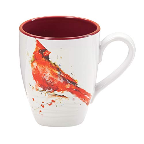 Dean Crouser Cardinal Watercolor Stoneware Mug 16 oz N1410