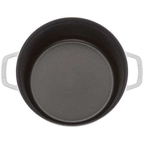 STAUB Cast Iron Dutch Oven 5.5-qt Round Cocotte, Black Matte P4487