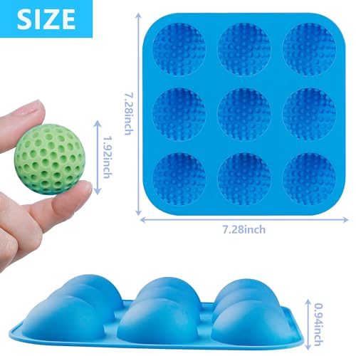 Sidosir Golf Ball Silicone Molds with Lid for Cake Decorations, 9-Cavity L16772