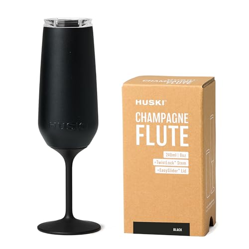 Huski Champagne Flute 8oz Stainless Steel with Lid T470030