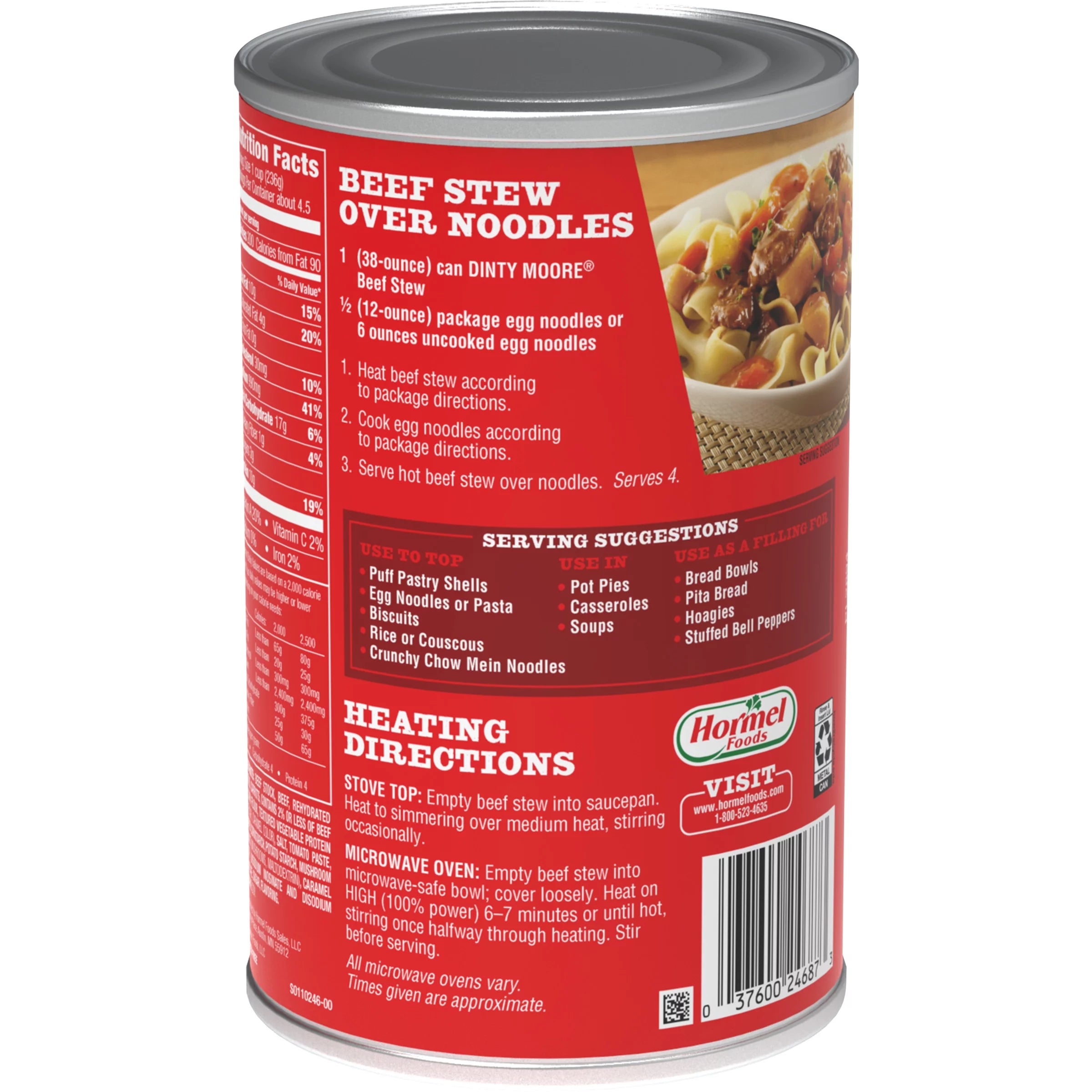 DINTY MOORE Beef Stew, Shelf-Stable, 38 oz Can N59119
