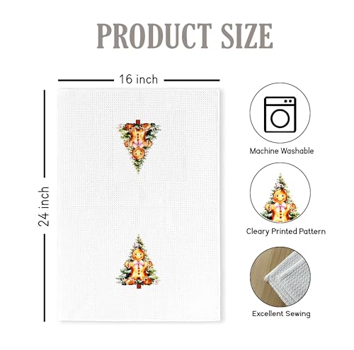 Christmas Tree Kitchen Towels - Neutral Christmas Hand Towels, 16 x 24 Inch V47794