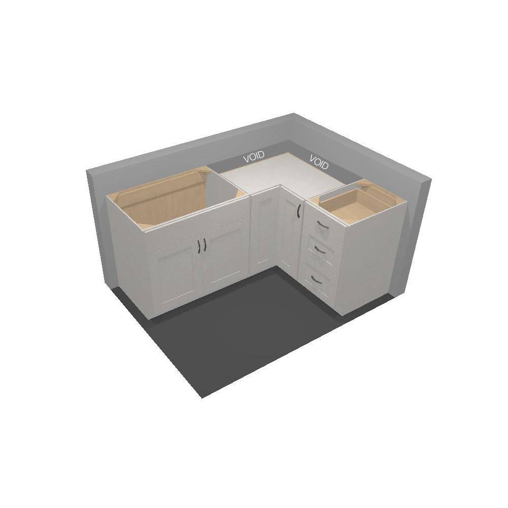 Hampton Bay Assembled 28.5x34.5x16.5 in. Lazy Susan Corner Base Kitchen Cabinet in Medium Oak T67656