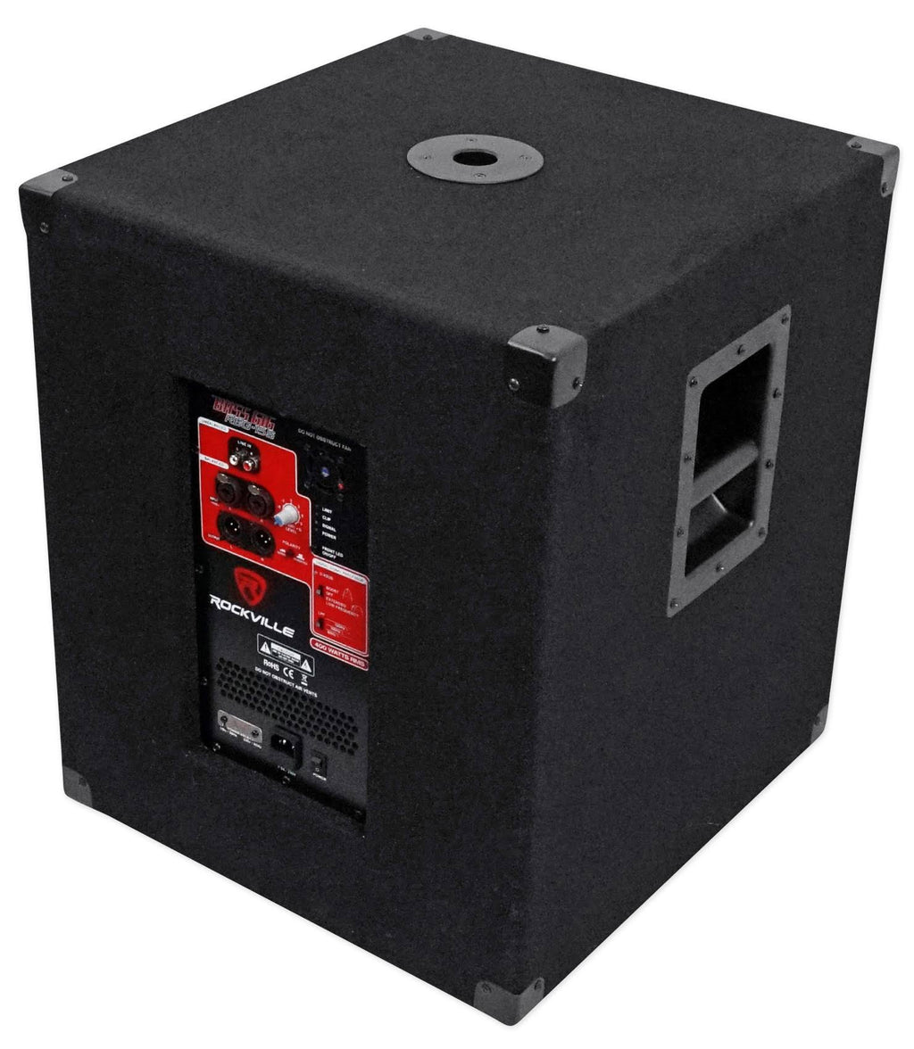 Rockville RBG15S 15x22 1600W Active Powered PA Subwoofer with Steel Casters R683031