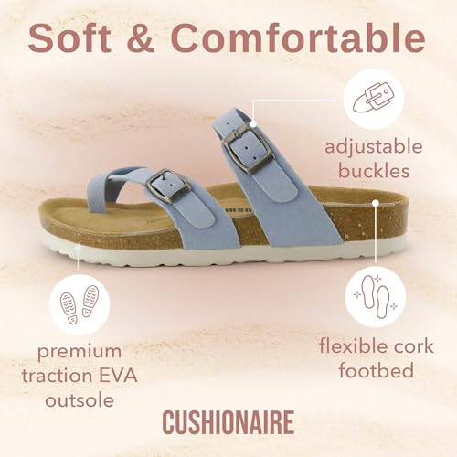 CUSHIONAIRE Women's Luna Cork Footbed Sandal I795