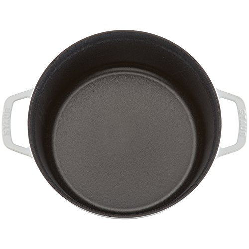 STAUB Cast Iron Dutch Oven 5.5-qt Round Cocotte, Black Matte P4487