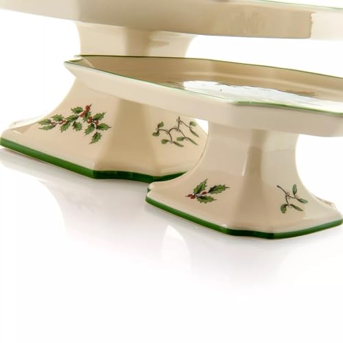 Spode Christmas Tree Sculpted Octagonal Platter, 14-Inch Holiday Serving Dishwasher & Microwave Safe Q207241
