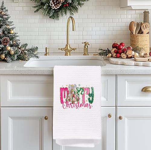 Christmas Tree Kitchen Towels - Neutral Christmas Hand Towels, 16 x 24 Inch V47794