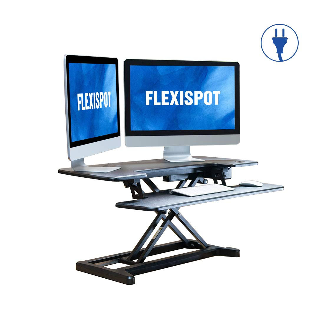 FlexiSpot AlcoveRiser EM7MB Standing Desk Converter, Electric Height Adjustable, Black U51939