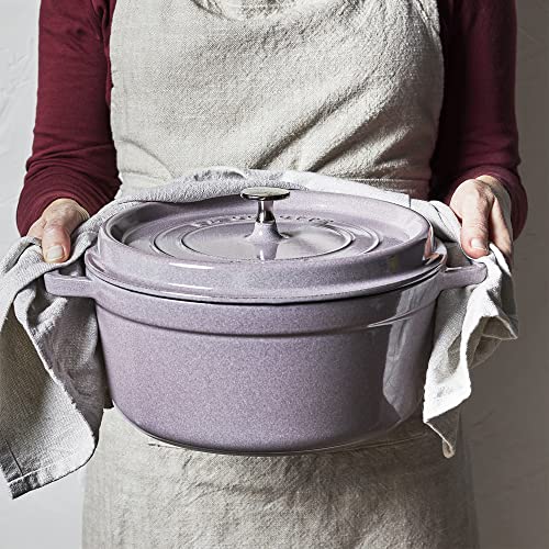STAUB Cast Iron Dutch Oven 5.5-qt Round Cocotte, Black Matte P4487