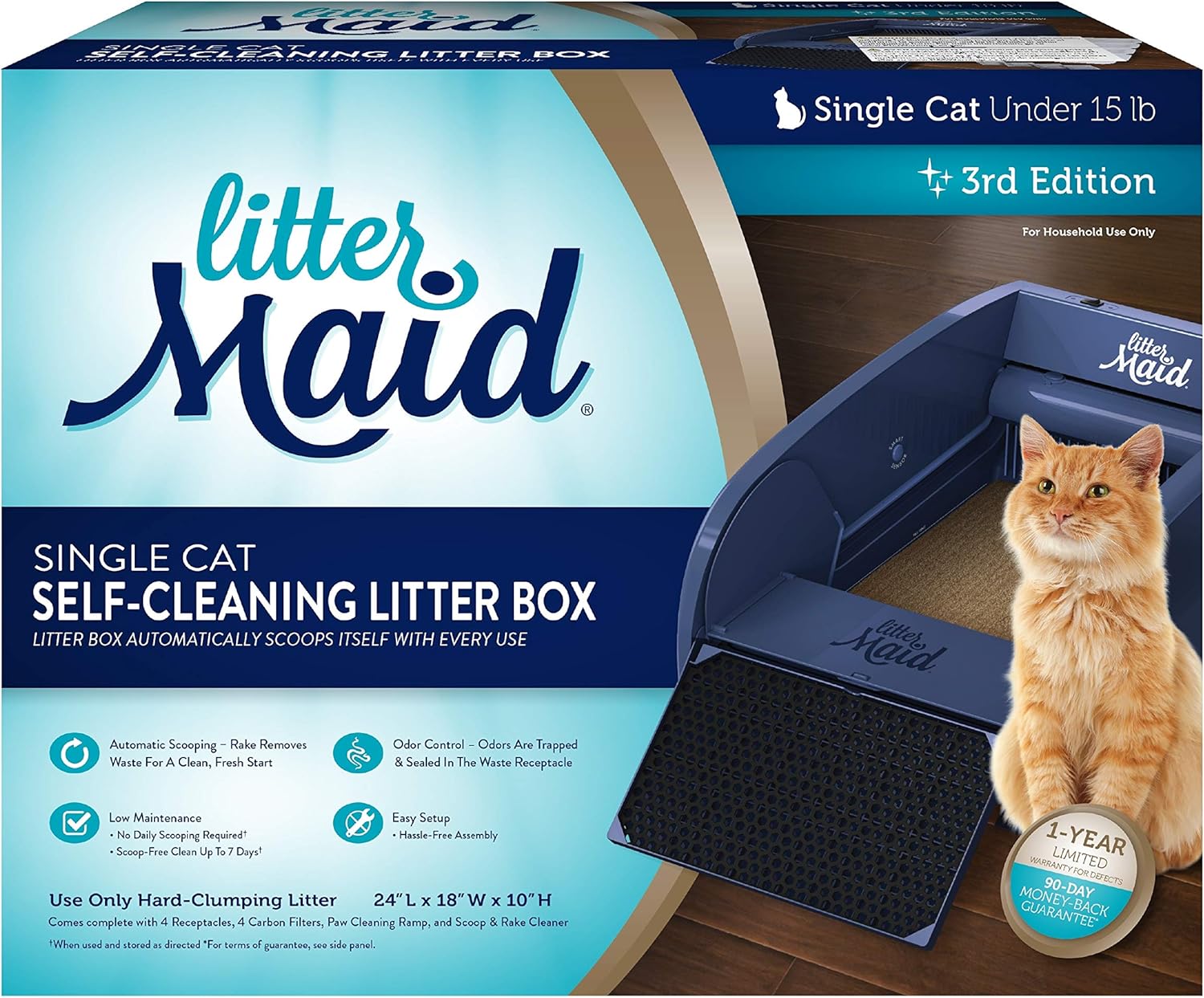 LitterMaid® Single Cat Self-Cleaning Litter Box, Blue J57189