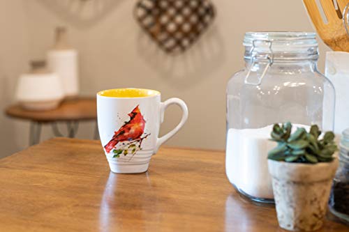 Dean Crouser Cardinal Watercolor Stoneware Mug 16 oz N1410