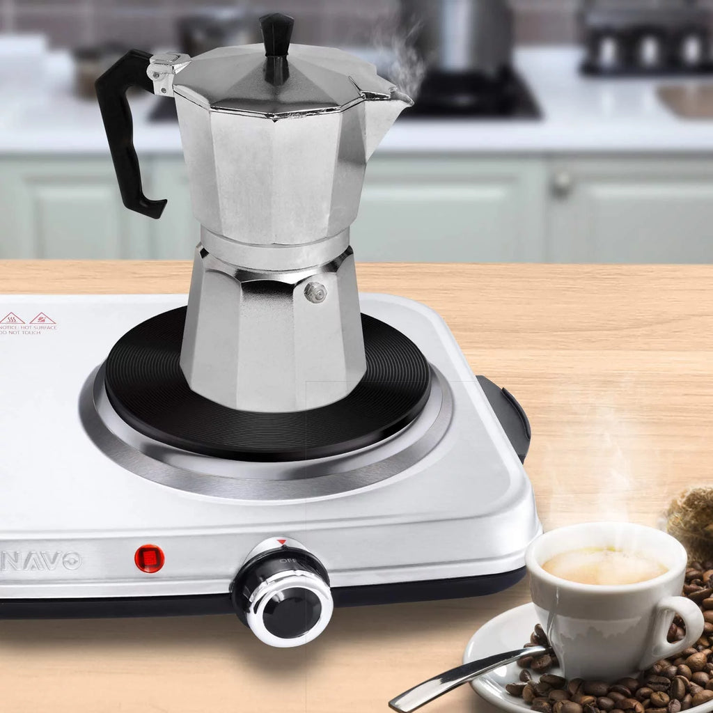 1800W Electric Double Burner Hot Plate with Handles, Stainless Steel O160713