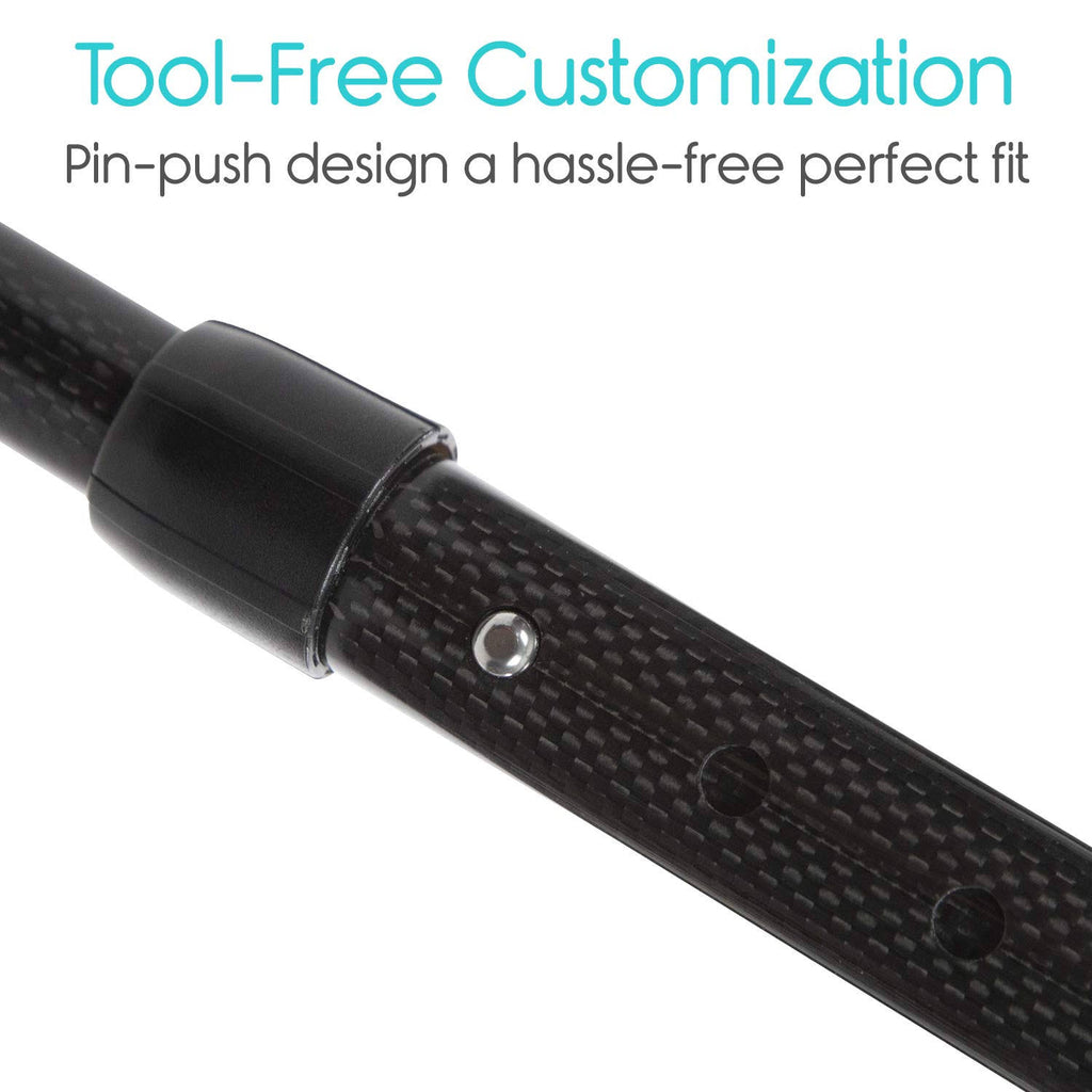 Vive Carbon Fiber Quad Cane - Lightweight Walking Stick W153