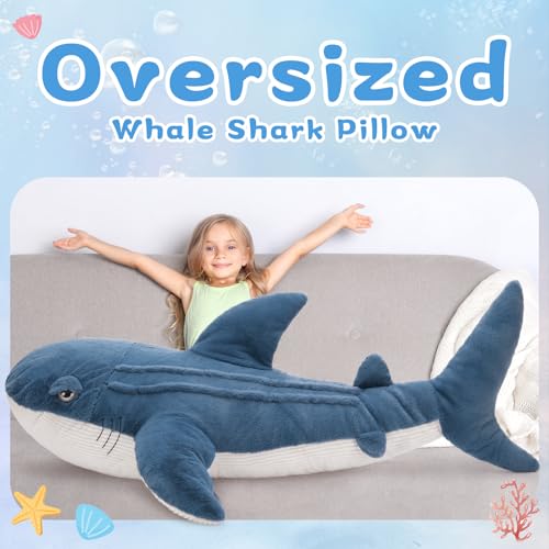 Tezituor 51 inch Giant Whale Shark Stuffed Animal Plush Pillow M152089