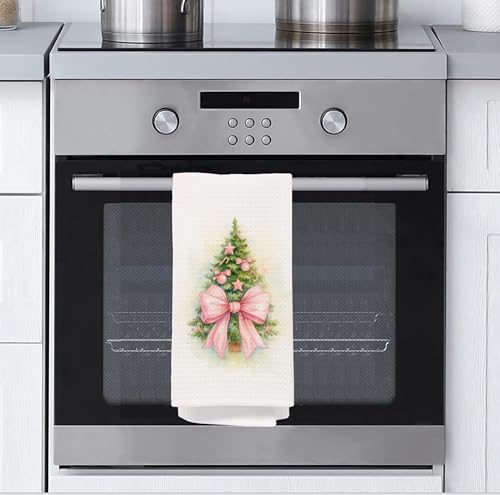 Christmas Tree Kitchen Towels - Neutral Christmas Hand Towels, 16 x 24 Inch V47794