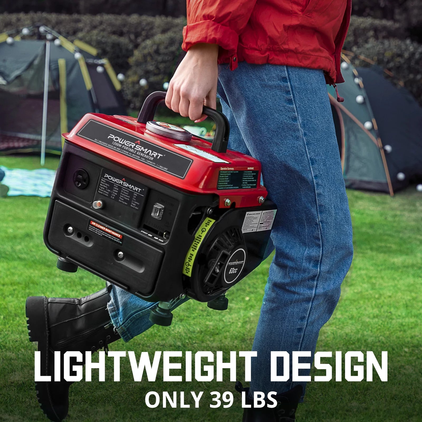 PowerSmart 1200W Portable Inverter Generator, Gas Powered J750984