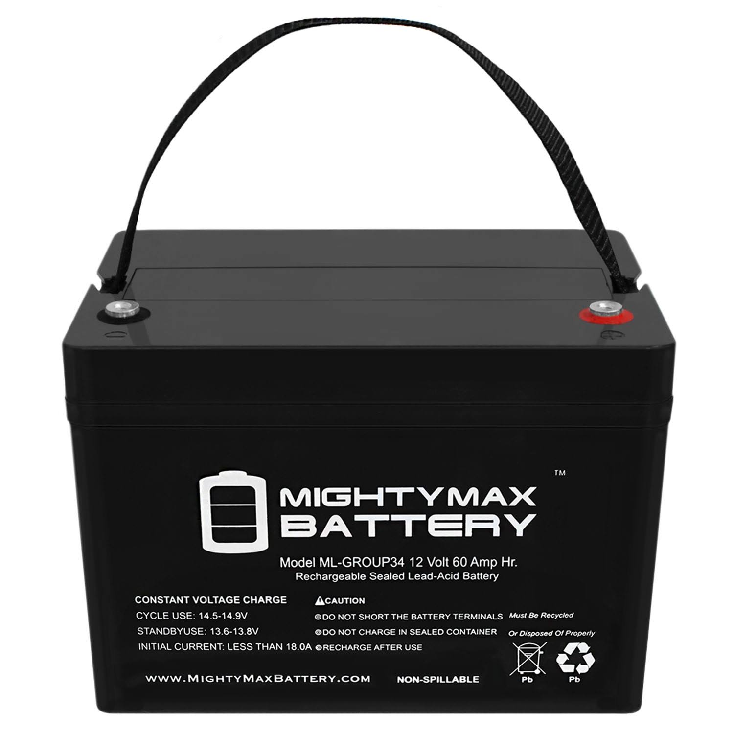 12V 60Ah Group 34 Sealed Gel Replacement Battery N8692