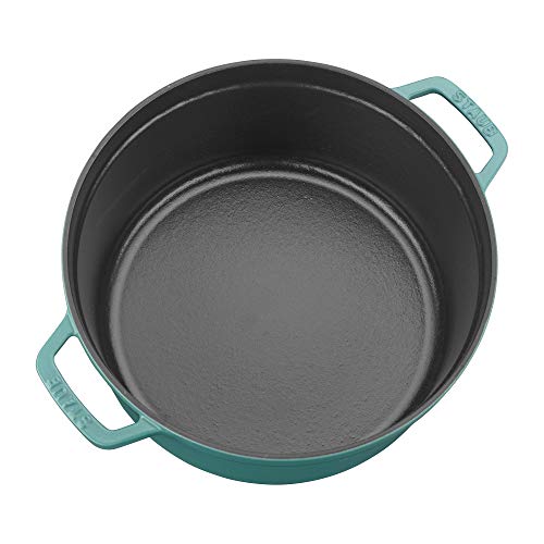 STAUB Cast Iron Dutch Oven 5.5-qt Round Cocotte, Black Matte P4487