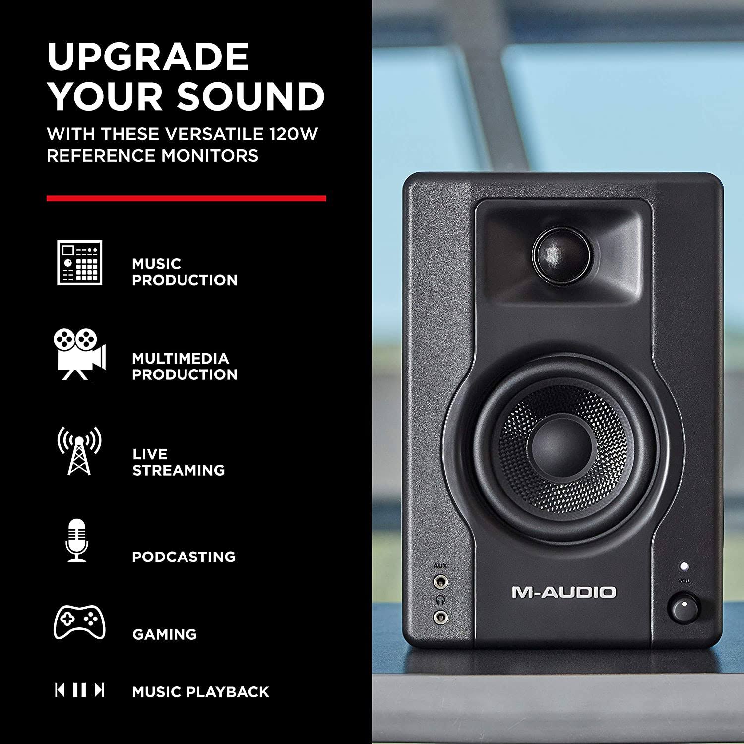 M-Audio BX4 Powered Reference Studio Monitors U270