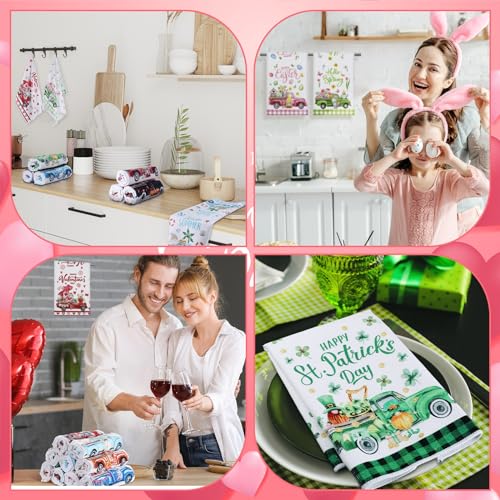 12 Pcs Seasonal Kitchen Towels Set Gnome Style Bright Color K6356
