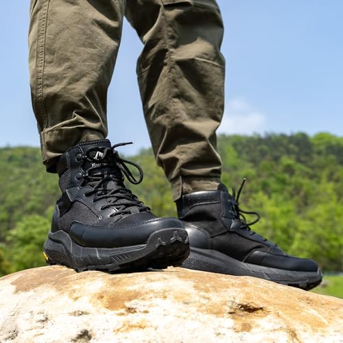 NORTIV 8 Men's Lightweight Leather Combat Boots W79068