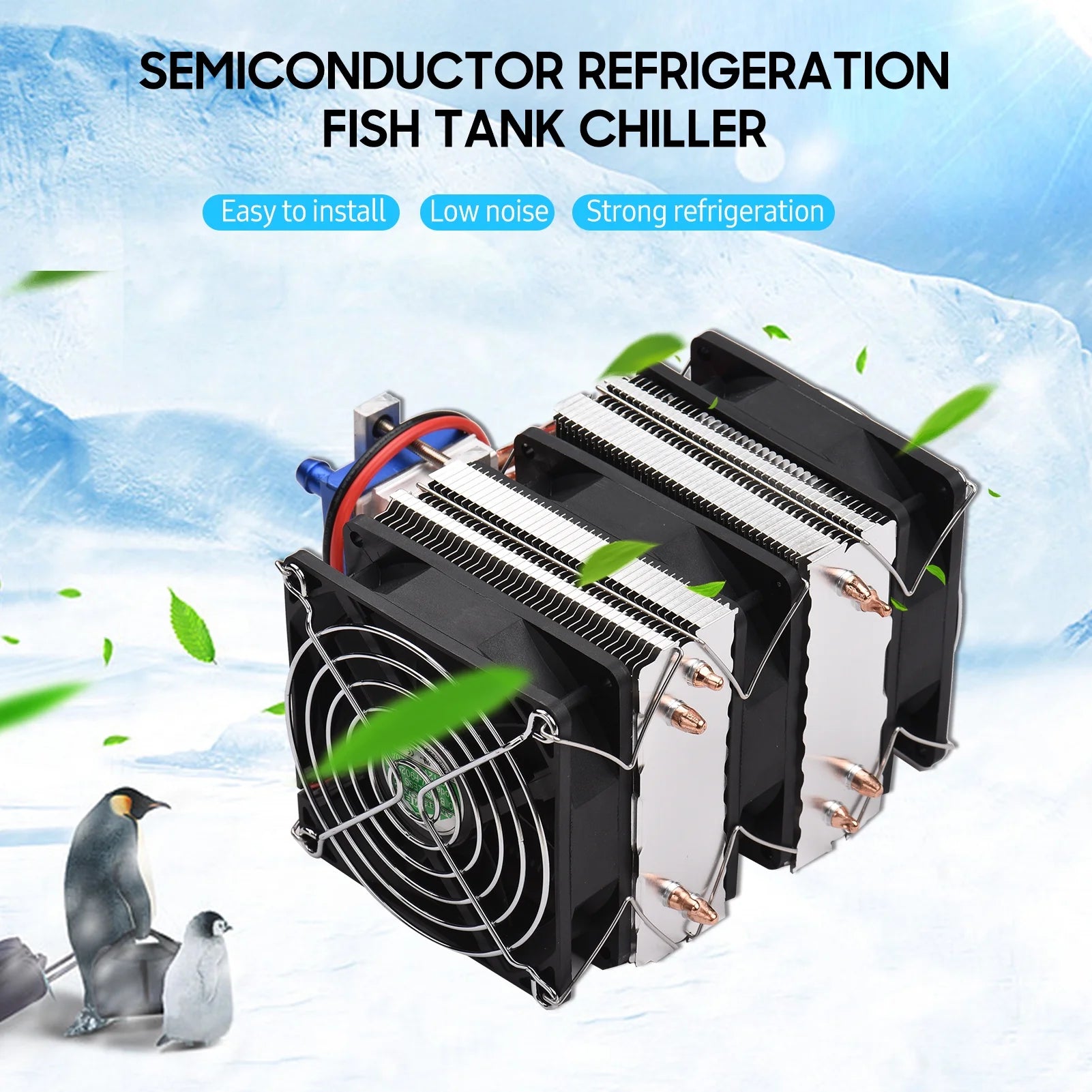 Walmeck 120W Semiconductor Refrigeration Aquarium Chiller for 30L Fish Tank A638