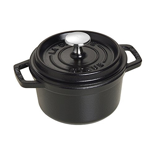 STAUB Cast Iron Dutch Oven 5.5-qt Round Cocotte, Black Matte P4487