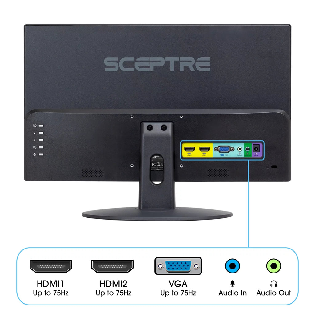 Sceptre 22 inch 75Hz 1080P LED Monitor with HDMI, VGA, Built-in Speakers G316197