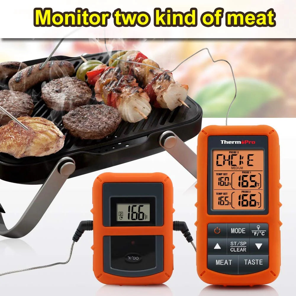 ThermoPro TP20 Wireless Meat Thermometer with Dual Probe for Grill BBQ W45666