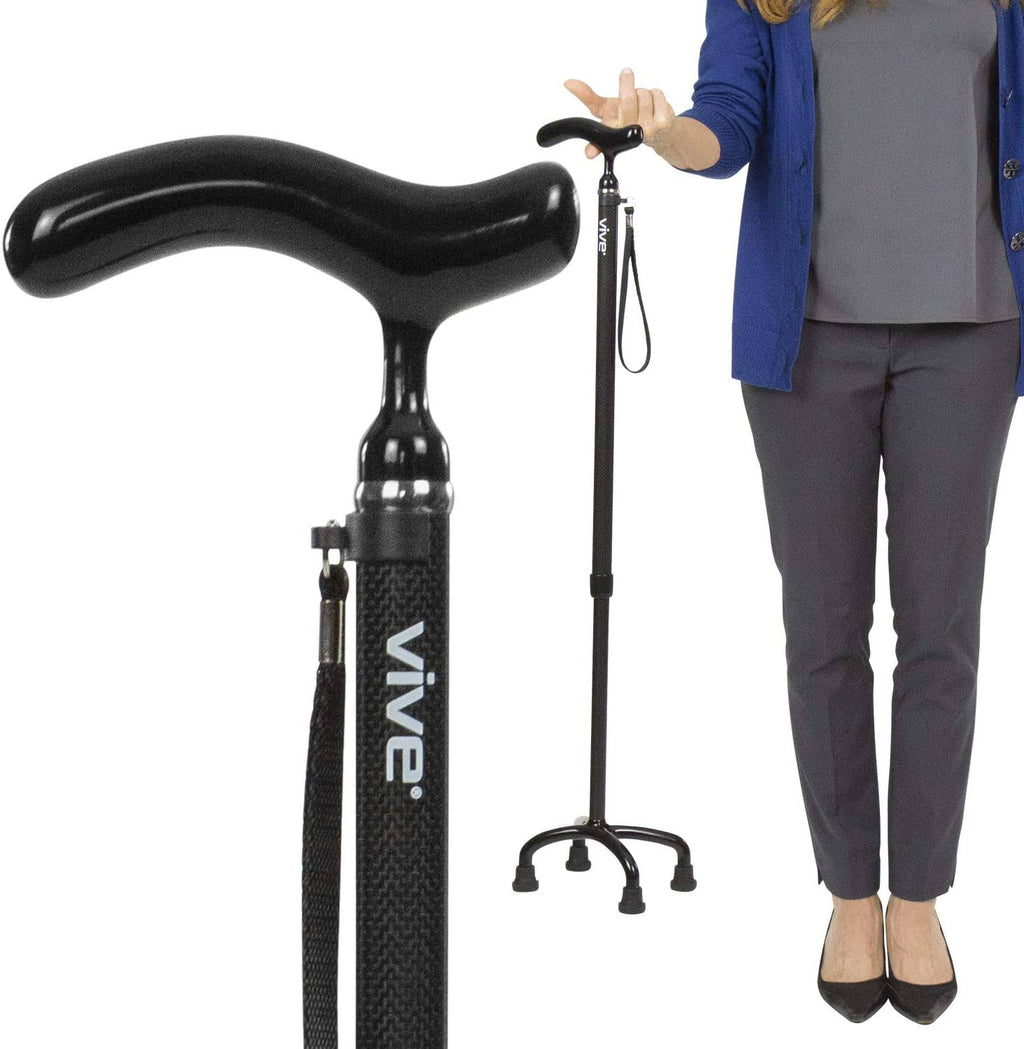 Vive Carbon Fiber Quad Cane - Ultra Lightweight Walking Stick