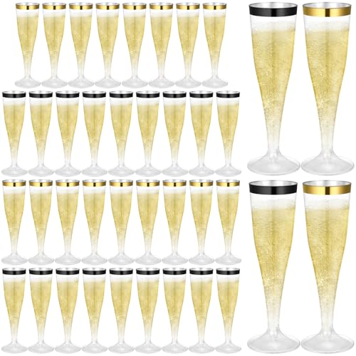 36 Pcs Plastic Champagne Flutes 4.5 oz Clear Toasting Glasses for Party V61372